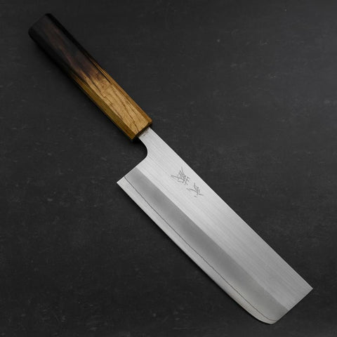 Nakiri AUS-8 Polished Manche Yaki Urushi 165mm-[Musashi]-[Couteaux de cuisine japonais]