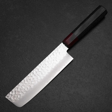Nakiri AUS-8 Tsuchime Damast Manche en Pakka 165mm-[Musashi]-[Couteaux de cuisine japonais]