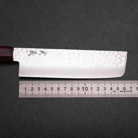Nakiri AUS-8 Tsuchime Damast Manche en Pakka 165mm-[Musashi]-[Couteaux de cuisine japonais]
