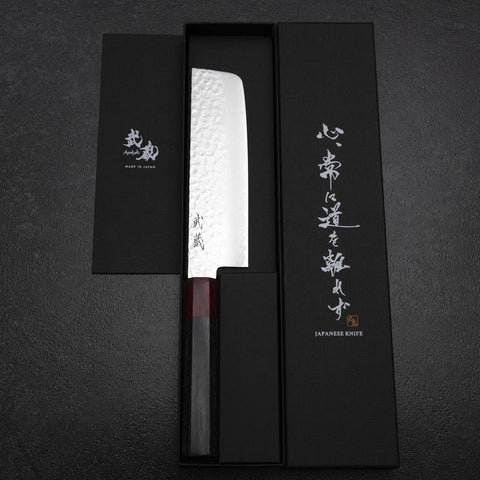 Nakiri AUS-8 Tsuchime Damast Manche en Pakka 165mm-[Musashi]-[Couteaux de cuisine japonais]