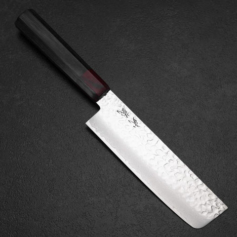 Nakiri AUS-8 Tsuchime Damast Manche en Pakka 165mm-[Musashi]-[Couteaux de cuisine japonais]