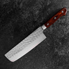 Nakiri AUS-8 Tsuchime Western Mahogany Handle 165mm (6.5”)-[Musashi]-[Japanese-Kitchen-Knives]