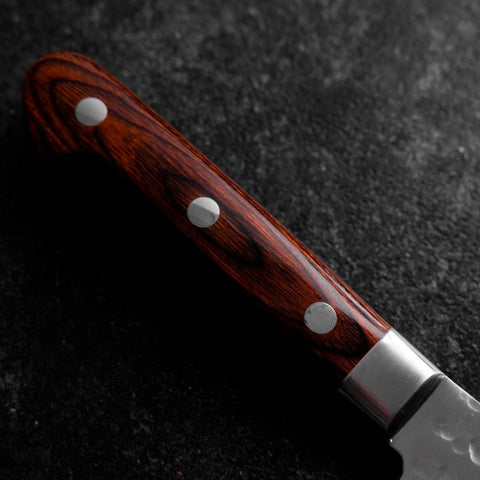 Nakiri AUS-8 Tsuchime Western Mahogany Handle 165mm (6.5”)-[Musashi]-[Japanese-Kitchen-Knives]