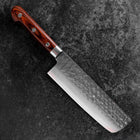 Nakiri AUS-8 Tsuchime Western Mahogany Handle 165mm (6.5”)-[Musashi]-[Japanese-Kitchen-Knives]