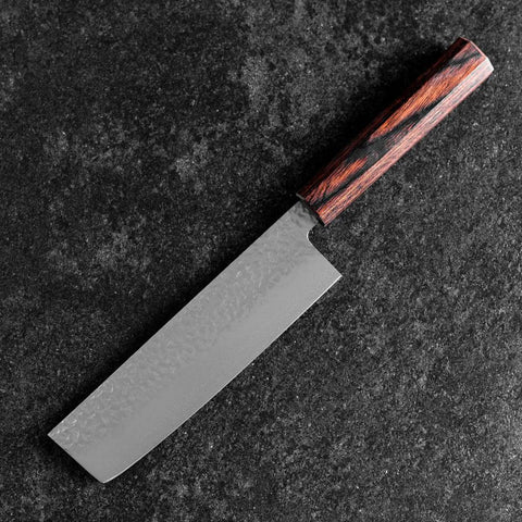 Nakiri AUS-8 Tsuchime Manche en Acajou 165mm-[Musashi]-[Couteaux de cuisine japonais]