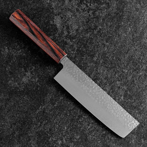 Nakiri AUS-8 Tsuchime Manche en Acajou 165mm-[Musashi]-[Couteaux de cuisine japonais]