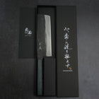 Nakiri Blue Steel #1 Kurouchi Dark Blue Urushi Handle 165mm (6.5”)-[Musashi]-[Couteaux de cuisine japonais]