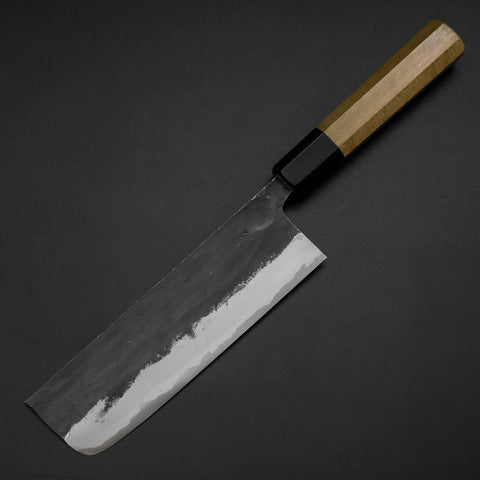 Nakiri Blue Steel #1 Kurouchi Manche en Biuffle et Magnolia 165mm-[Musashi]-[Couteaux de cuisine japonais]