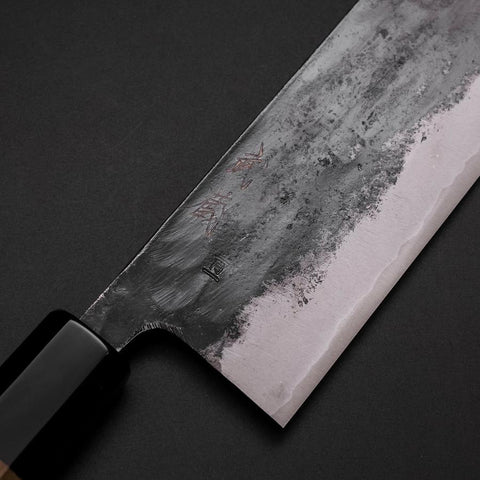 Nakiri Blue Steel #1 Kurouchi Manche en Biuffle et Magnolia 165mm-[Musashi]-[Couteaux de cuisine japonais]