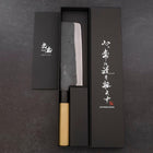 Nakiri Blue Steel #1 Revêtement Inox Kurouchi Manche en Buffle et Magnolia 165mm-[Musashi]-[Couteaux de cuisine japonais]
