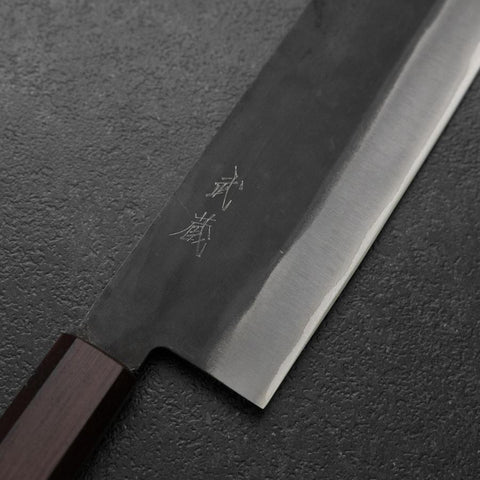 Nakiri Blue Steel #1 Revêtement inox Kurouchi Manche Urushi Pourpre 165mm-[Musashi]-[Couteaux de cuisine japonais]