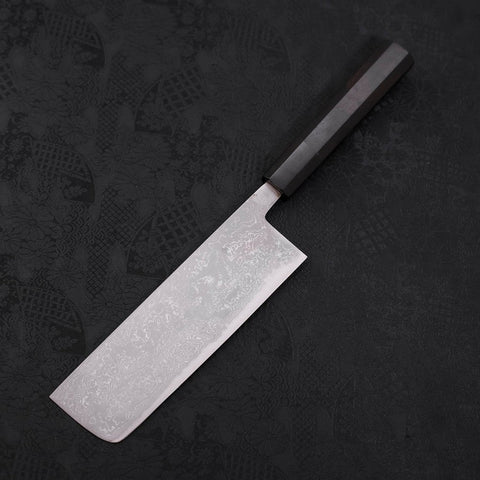 Nakiri Blue Steel #2 Damas Manche en Buffle et Ébène 165mm-[Musashi]-[Couteaux de cuisine japonais]