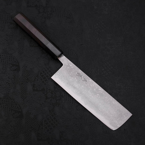 Nakiri Blue Steel #2 Damas Manche en Buffle et Ébène 165mm-[Musashi]-[Couteaux de cuisine japonais]