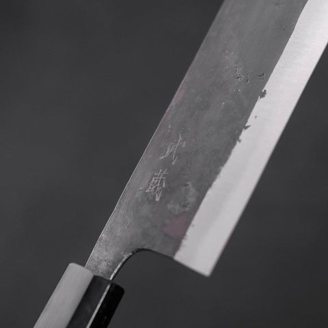 Nakiri Blue Steel #2 Kurouchi Buffalo Teak Handle 165mm (6.5”)-[Musashi]-[Couteaux de cuisine japonais]