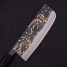 Nakiri Blue Steel #2 Kurouchi Chokin Kappa-Grenouille Manche en Buffle et Ébène 165mm-[Musashi]-[Couteaux de cuisine japonais]