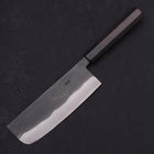 Nakiri Blue Steel #2 Kurouchi Chokin Kappa Pêcheur Endormi Manche en Buffle et Ébène 165mm-[Musashi]-[Couteaux de cuisine japonais]