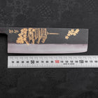 Nakiri Blue Steel #2 Kurouchi Chokin Pagode à Cinq Etages Sakura Manche en Buffle et Ébène 165mm-[Musashi]-[Couteaux de cuisine japonais]