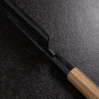 Nakiri Blue Steel #2 Kurouchi Damascus Buffalo Magnolia Handle 165mm (6.5”)-[Musashi]-[Japanese-Kitchen-Knives]