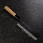 Nakiri Blue Steel #2 Kurouchi Damascus Buffalo Magnolia Handle 165mm (6.5”)-[Musashi]-[Japanese-Kitchen-Knives]