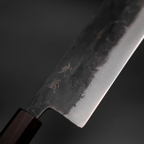 Nakiri Blue Steel #2 Kurouchi Ebony Handle 165mm (6.7”)-[Musashi]-[Couteaux de cuisine japonais]