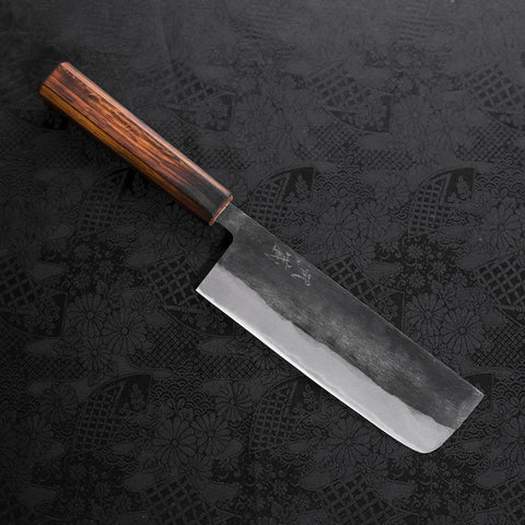 Nakiri Blue Steel #2 Kurouchi Manche Sumi Urushi 165mm-[Musashi]-[Couteaux de cuisine japonais]