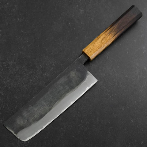 Nakiri Blue Steel #2 Kurouchi Manche Yaki Urushi 165mm-[Musashi]-[Couteaux de cuisine japonais]