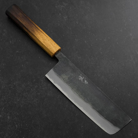 Nakiri Blue Steel #2 Kurouchi Manche Yaki Urushi 165mm-[Musashi]-[Couteaux de cuisine japonais]