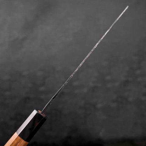 Nakiri Blue Steel #2 Kurouchi Manche en Buffle et Bois de Teck 165mm-[Musashi]-[Couteaux de cuisine japonais]
