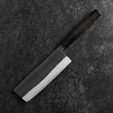 Nakiri Blue Steel #2 Kurouchi Manche en Buffle et Ébène 165mm-[Musashi]-[Couteaux de cuisine japonais]