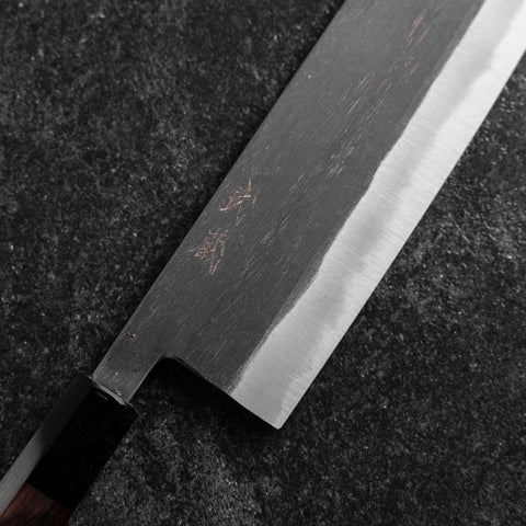 Nakiri Blue Steel #2 Kurouchi Manche en Buffle et Ébène 165mm-[Musashi]-[Couteaux de cuisine japonais]