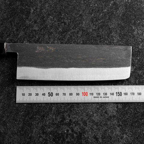 Nakiri Blue Steel #2 Kurouchi Manche en Buffle et Ébène 165mm-[Musashi]-[Couteaux de cuisine japonais]