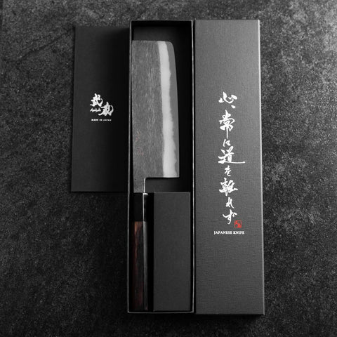 Nakiri Blue Steel #2 Kurouchi Manche en Buffle et Ébène 165mm-[Musashi]-[Couteaux de cuisine japonais]