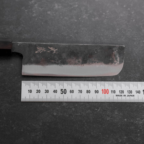 Nakiri Blue Steel #2 Kurouchi Manche en Ébène 120mm-[Musashi]-[Couteaux de cuisine japonais]