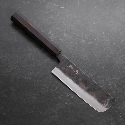 Nakiri Blue Steel #2 Kurouchi Manche en Ébène 120mm-[Musashi]-[Couteaux de cuisine japonais]