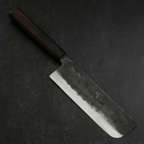 Nakiri Blue Steel #2 Kurouchi Manche en Ébène 165mm-[Musashi]-[Couteaux de cuisine japonais]