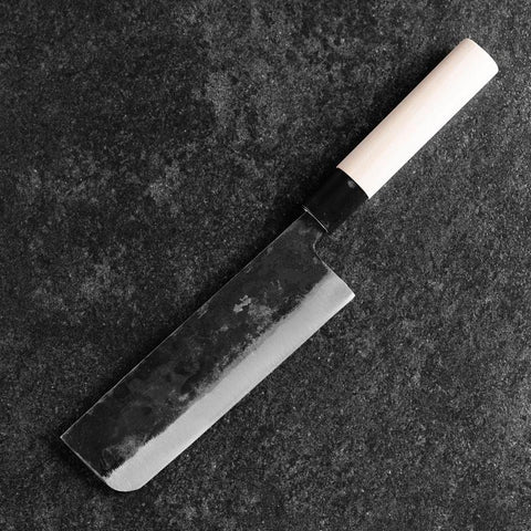 Nakiri Blue Steel #2 Kurouchi Manche en Magnolia Oval 165mm-[Musashi]-[Couteaux de cuisine japonais]