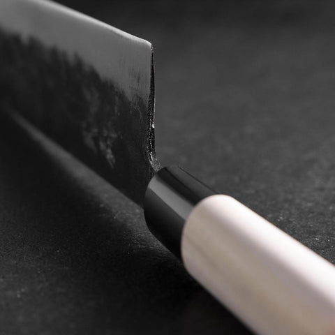 Nakiri Blue Steel #2 Kurouchi Manche en Magnolia Oval 165mm-[Musashi]-[Couteaux de cuisine japonais]