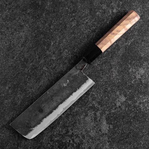 Nakiri Blue Steel #2 Kurouchi Manche en Noyer 165mm-[Musashi]-[Couteaux de cuisine japonais]
