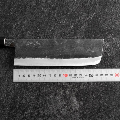 Nakiri Blue Steel #2 Kurouchi Manche en Noyer 165mm-[Musashi]-[Couteaux de cuisine japonais]