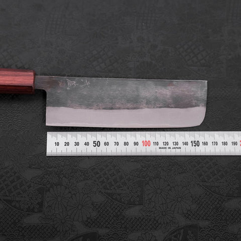 Nakiri Blue Steel #2 Kurouchi Purple Urushi Handle 165mm (6.5”)-[Musashi]-[Couteaux de cuisine japonais]