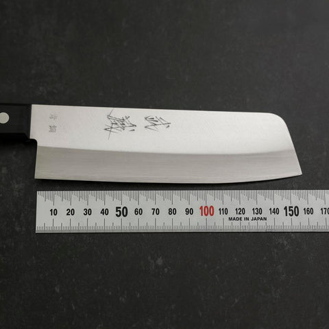 Nakiri Blue Steel #2 Poli Revêtement Inox Manche Occidental Noir 160mm-[Musashi]-[Couteaux de cuisine japonais]