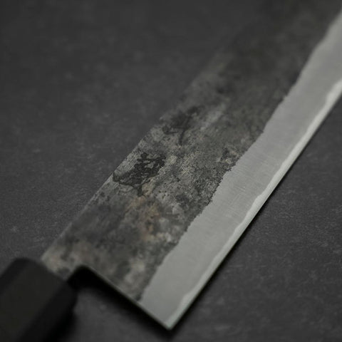 Nakiri Blue Steel #2 Revêtement Inox Kurouchi Manche en Caoutchouc 165mm-[Musashi]-[Couteaux de cuisine japonais]