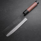 Nakiri Blue Steel #2 Revêtement Inox Kurouchi Manche en Noyer 165mm-[Musashi]-[Couteaux de cuisine japonais]