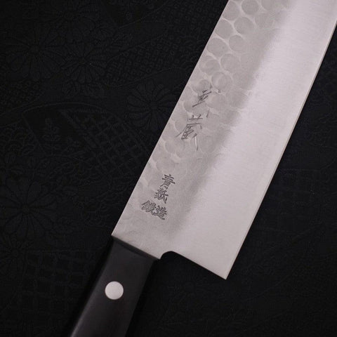 Nakiri Blue Steel #2 Revêtement Inox Tsuchime Manche Occidental Noir 165mm-[Musashi]-[Couteaux de cuisine japonais]