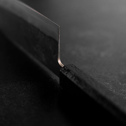 Nakiri Blue Steel #2 Revêtement inox Nashiji Manche Ishime Noir 165mm-[Musashi]-[Couteaux de cuisine japonais]