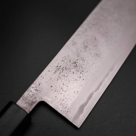 Nakiri Blue Steel #2 Revêtement inox Nashiji Manche Urushi Bleu Sombre 165mm-[Musashi]-[Couteaux de cuisine japonais]