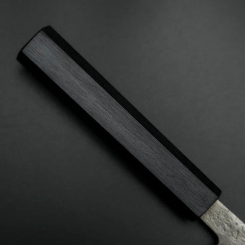 Nakiri Blue Steel #2 Revêtement inox Nashiji Manche Urushi Bleu Sombre 165mm-[Musashi]-[Couteaux de cuisine japonais]