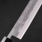 Nakiri Blue Steel #2 Stainless Clad Nashiji Buffalo Teak Handle 165mm (6.5”)-[Musashi]-[Couteaux de cuisine japonais]