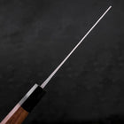 Nakiri Blue Steel #2 Stainless Clad Nashiji Buffalo Teak Handle 165mm (6.5”)-[Musashi]-[Couteaux de cuisine japonais]