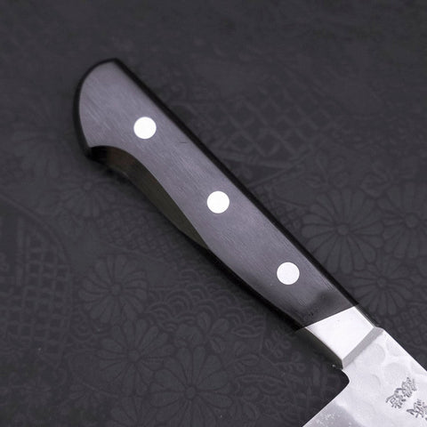 Nakiri Blue Steel #2 Tsuchime Revêtement Inox Manche Occidental Noir 165mm-[Musashi]-[Couteaux de cuisine japonais]